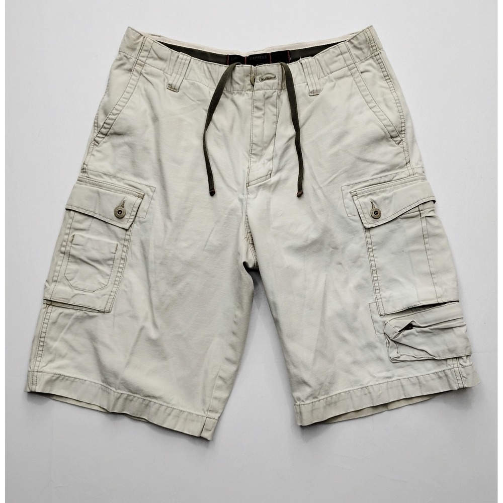 Express Shorts Cargo Paratrooper Mens 34 Pockets Utility Baggy Skater Y2K Retro